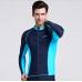 MICHEALWU Men Long Sleeve Quick-Dry UPF 50+ Lightweight Swimsuit Swim Shirt Blue B07NRSR95M